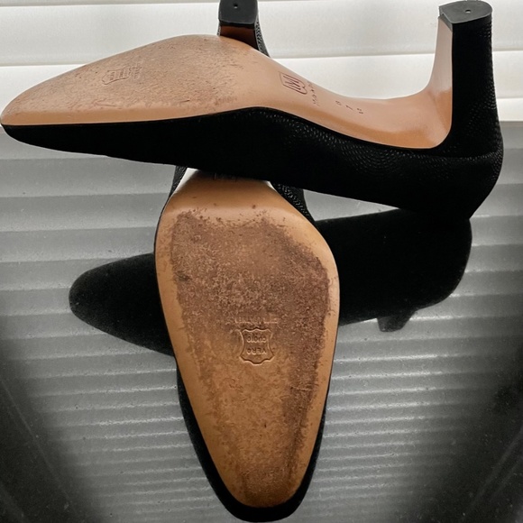 Bruno Magli Vtg Textured Black Pump Size 7.5 - Picture 9 of 13